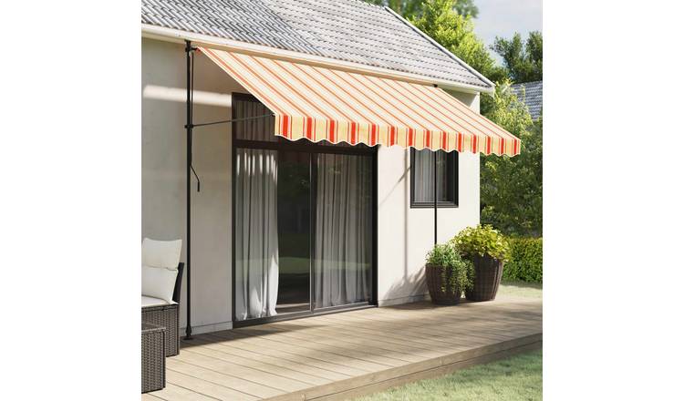 Walplus Polyester Awning Replacement Fabric - Yellow and Orange - 350 cm
