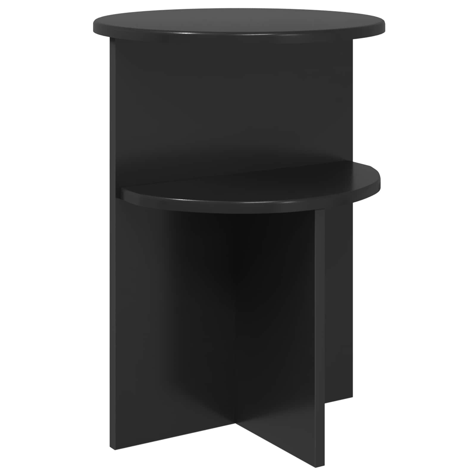 Walplus Engineered Wood Side Table - Black Oak - 39.5 x 55 cm - Image 2