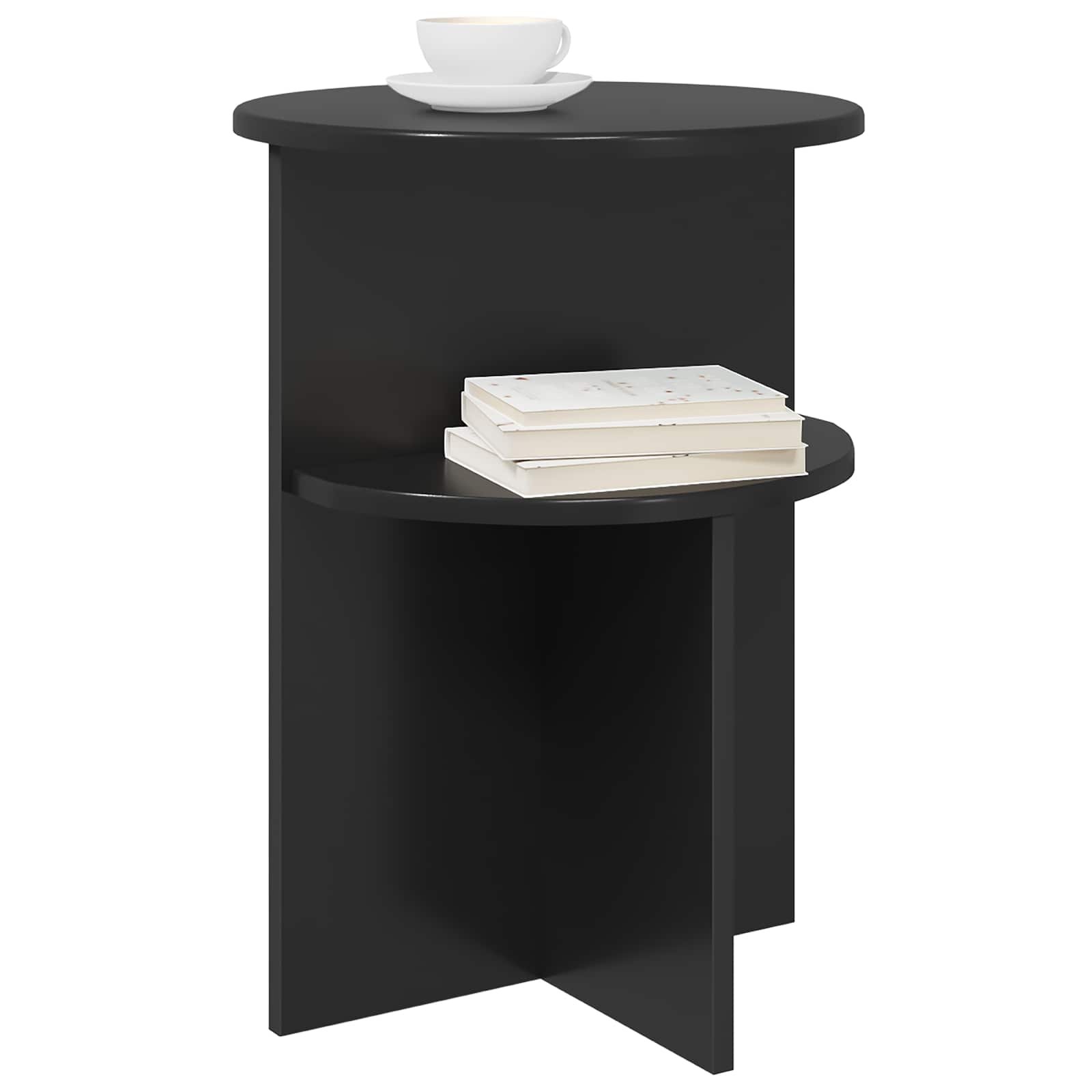 Walplus Engineered Wood Side Table - Black Oak - 39.5 x 55 cm - Image 3