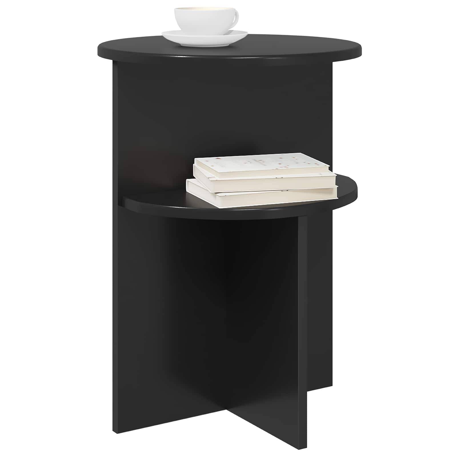 Walplus Engineered Wood Side Table - Black Oak - 39.5 x 55 cm - Image 3