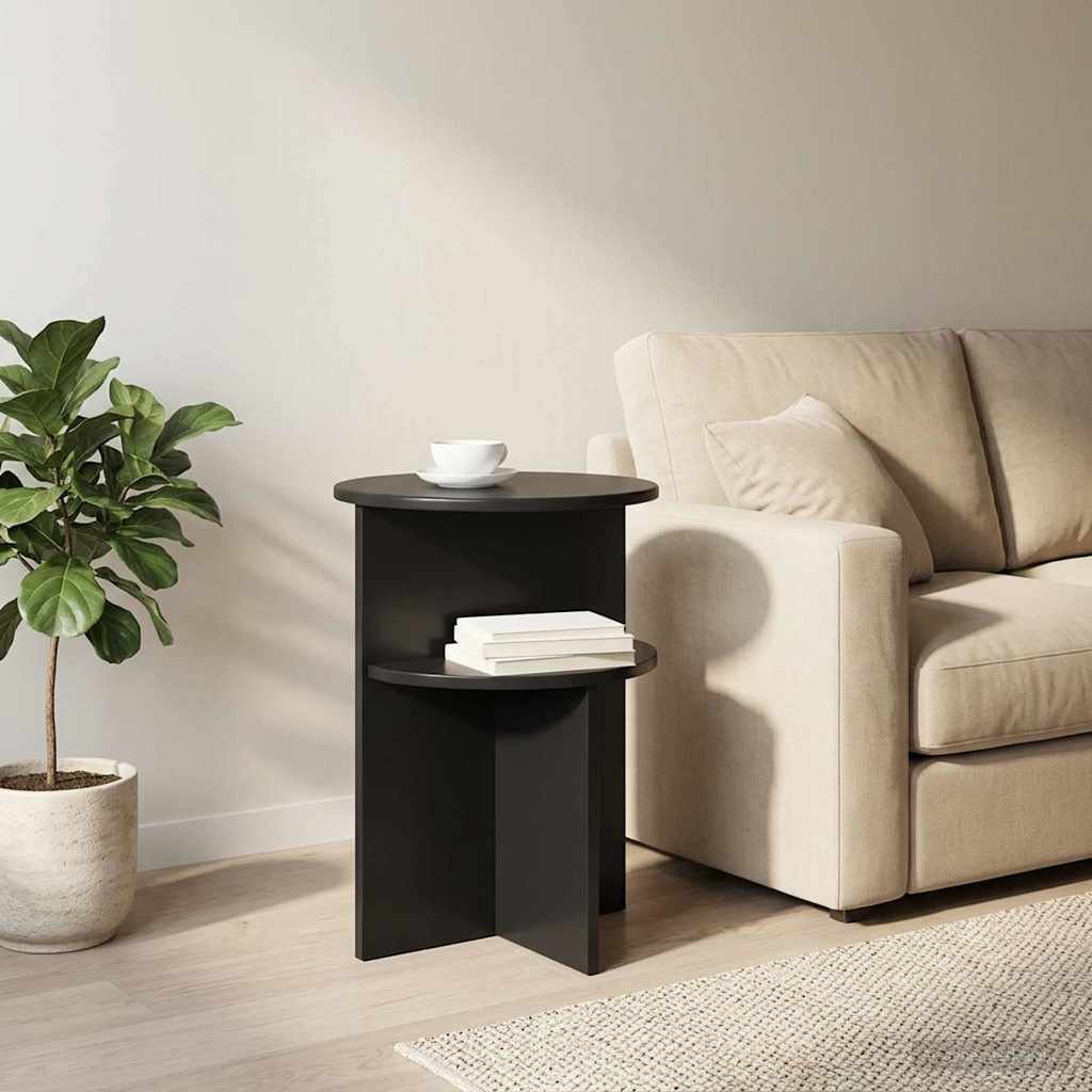 Walplus Engineered Wood Side Table - Black Oak - 39.5 x 55 cm - Image 4