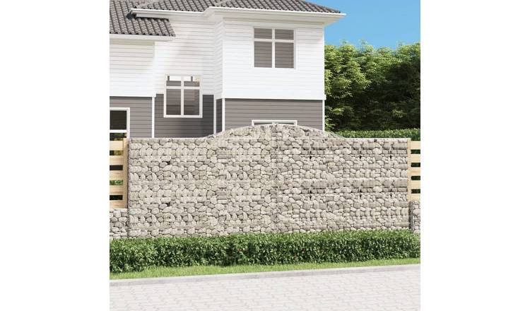Walplus Galvanised Iron Gabion Basket - Silver 400 x 50 x 160/ - 180 cm