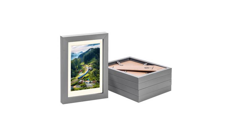 Nicola Spring Photo Frames - 5" x 7" with Mount - Set of 5 - Grey