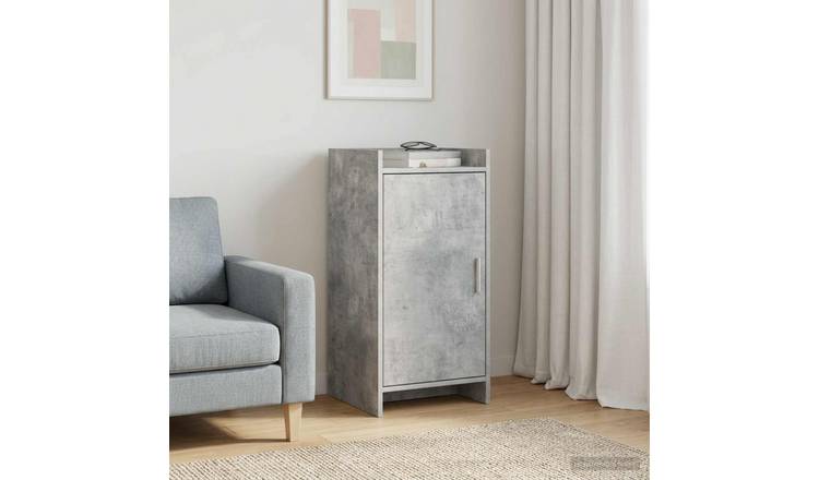 Walplus 1 Door Rectangular Sideboard - Concrete Grey - 40 x 36 x 80 cm