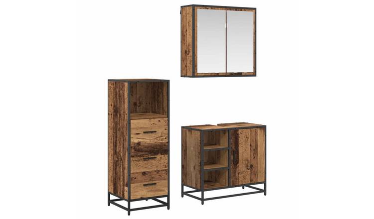 Walplus 3 Piece Bathroom Set - Artisan Oak - 65 x 33 x 60 cm