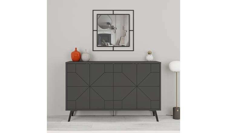 Decortie Dune 4 Sliding Door Sideboard - Anthracite