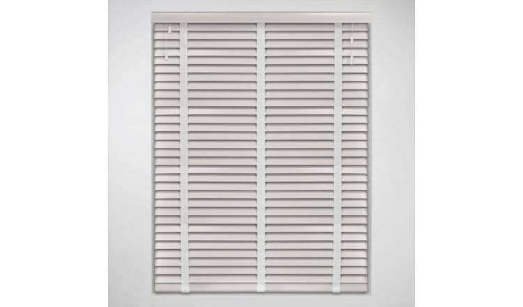 New Edge Blinds White Real Wood Tape Venetian Blind - 45cm x 120cm