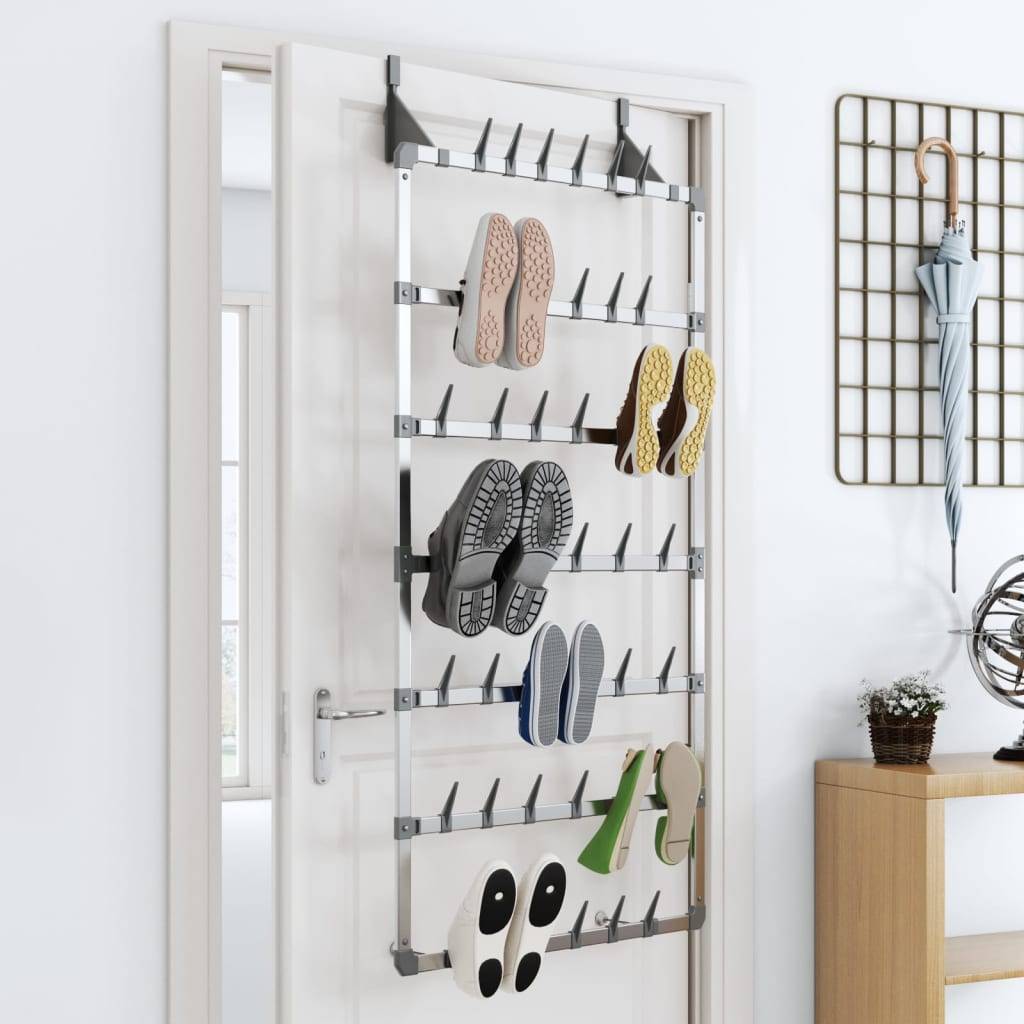 Walplus Plastic Shoe Rack - Silver - 66 x 13 x 139 cm - Image 1