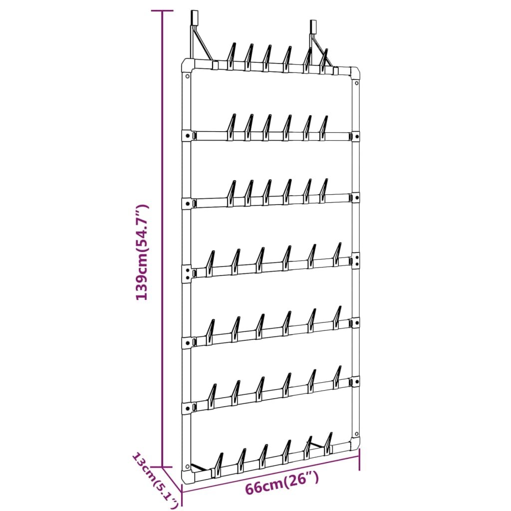 Walplus Plastic Shoe Rack - Silver - 66 x 13 x 139 cm - Image 6