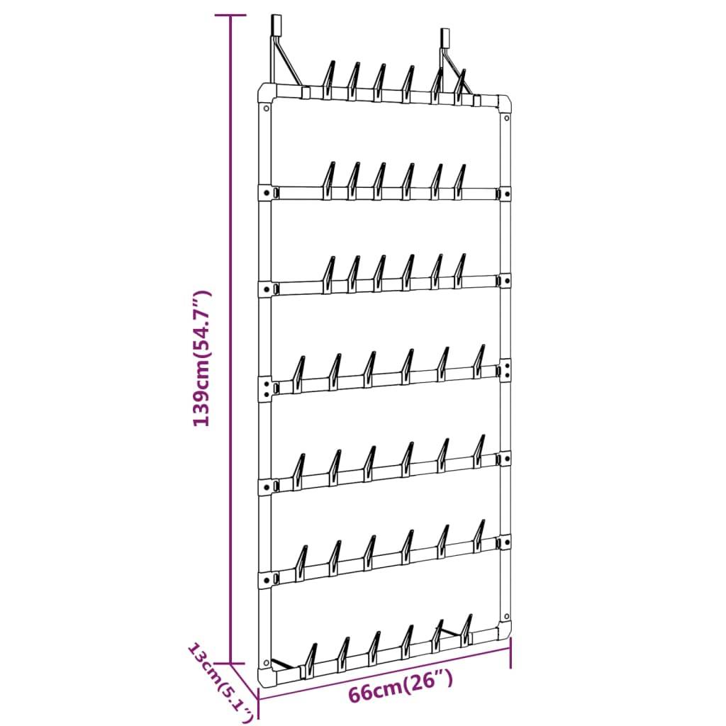 Walplus Plastic Shoe Rack - Silver - 66 x 13 x 139 cm - Image 6