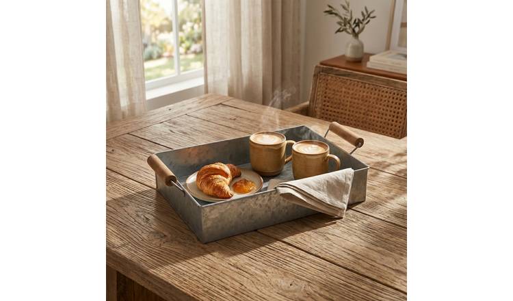 Orsina Drummond Galvanised Steel Rectangular Tray