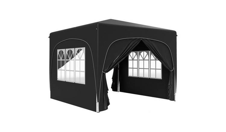 Outsunny Height Adjustable Side Panels Pop Up Gazebo – Black