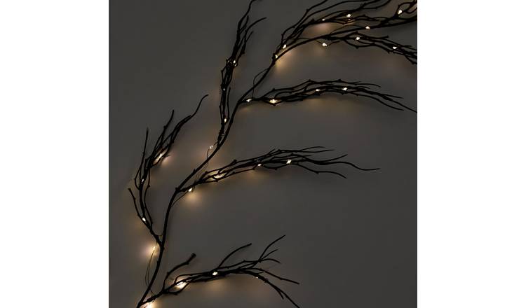 OHS Halloween LED Light Up Branch Garland - 1.8m - Black