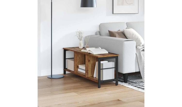 Walplus 3 Tier Steel Bookshelf - Dark Wood - 102 x 32 x 40.5 cm