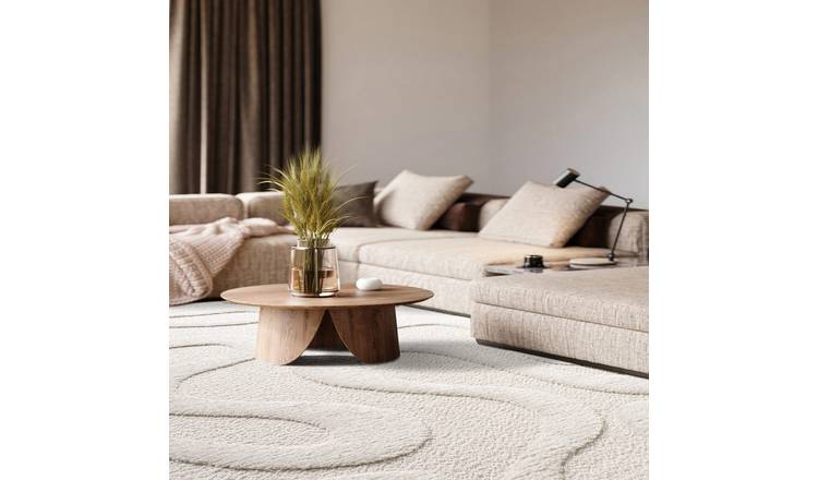 Mega Flooring White Modern Abstract Rug - 133 x 195cm