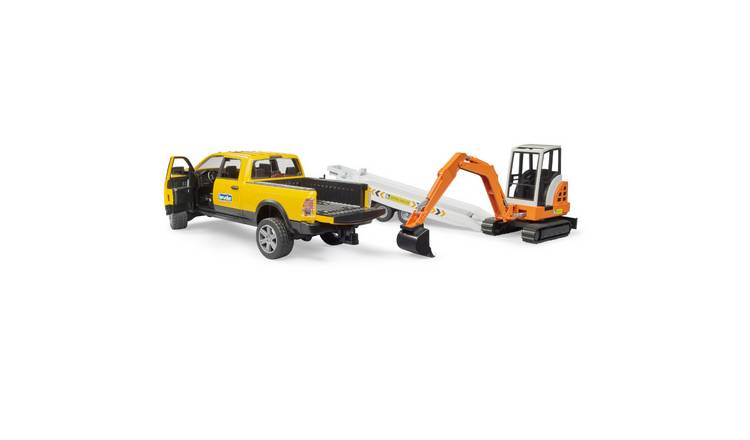 Bruder RAM Rental Service with Mini Excavator - Yellow