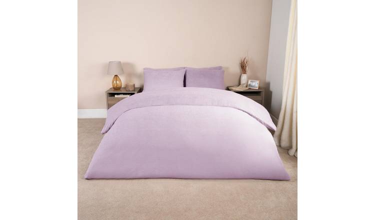 OHS Thermal Soft Teddy Fleece Duvet Cover Bedding Set Lilac - Double