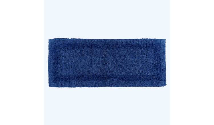 Homescapes Reversible Bath Mat Runner - Navy Blue
