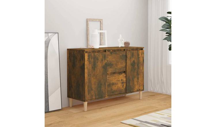 Walplus Engineered Wood Sideboard - Smoked Oak - 103.5 x 35 x 70 cm
