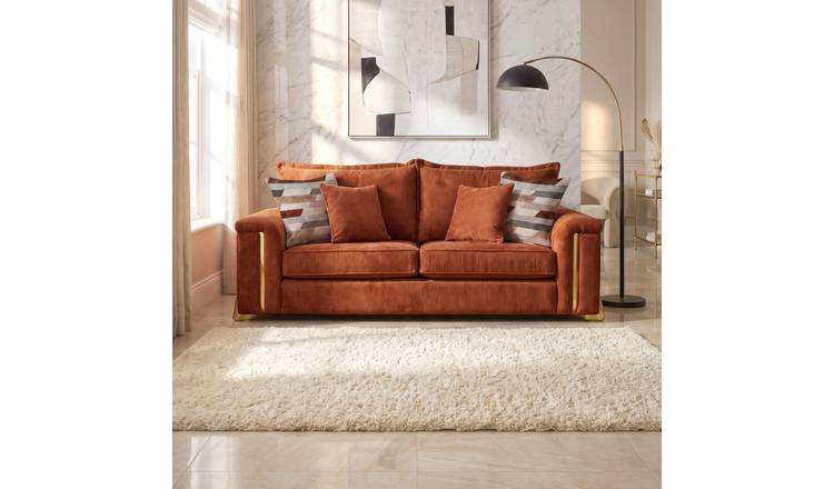Somnior Oscar Sherpa Columbus Fabric 3 Seater Sofa - Apricot
