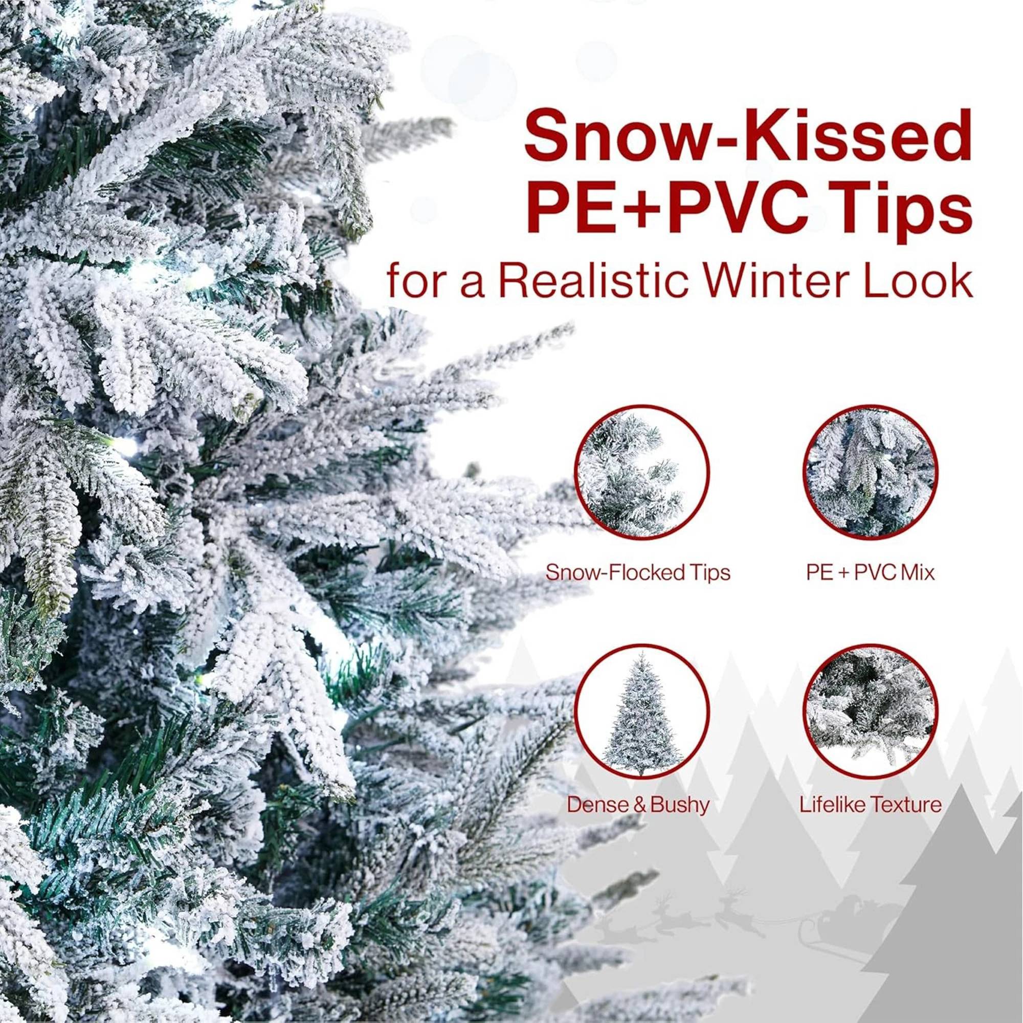 My Christmas 4ft Snow Flocked Pre-Lit Christmas Tree with LED Lights - 120cm - Image 6