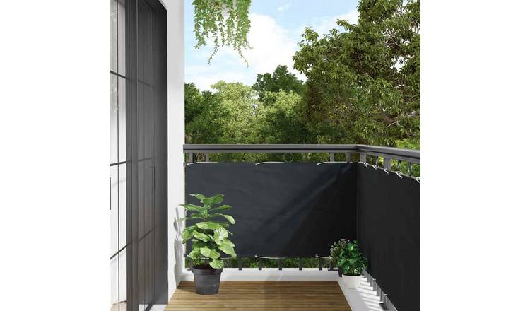 Walplus Polyester Oxford Balcony Screen - Anthracite - 75 x 300 cm