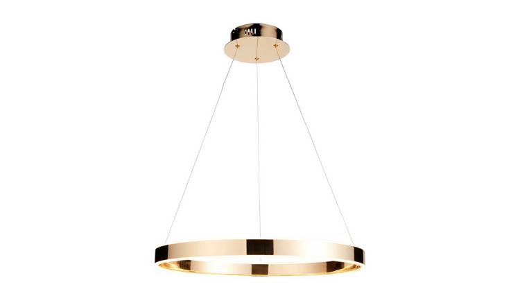 Loops Direct Steel and Acrylic Pendant Light - French Gold Finish