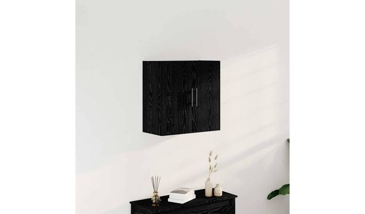 Walplus Engineered Wood Wall Cabinet - Black Ash - 60 x 31.5 x 60 cm