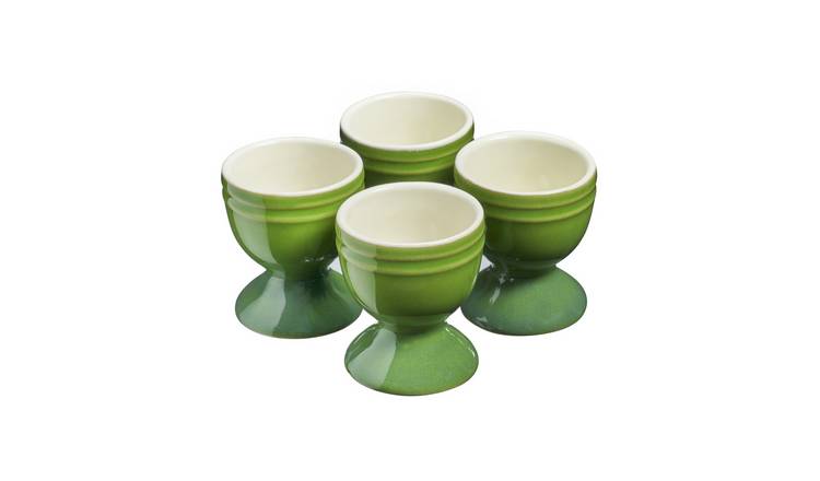 Cooks Professional 4 Piece Stoneware Egg Cup Set - Green