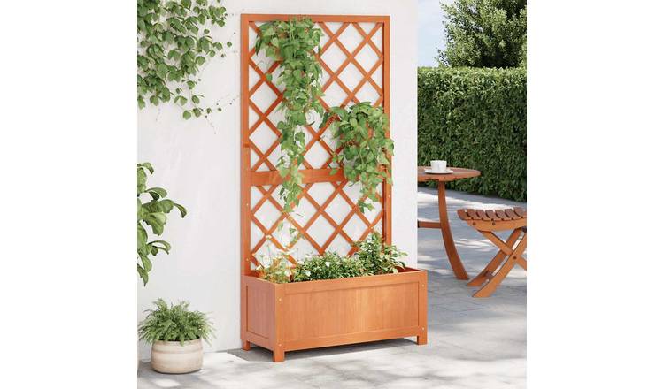 Walplus Firwood Garden Planter - Brown - 70 x 30 x 135 cm