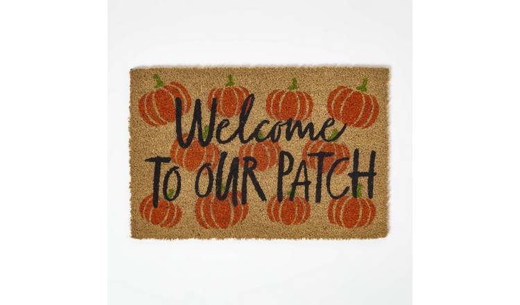 Homescapes Pumpkin Patch Non-Slip Coir Doormat – 40 x 60 cm