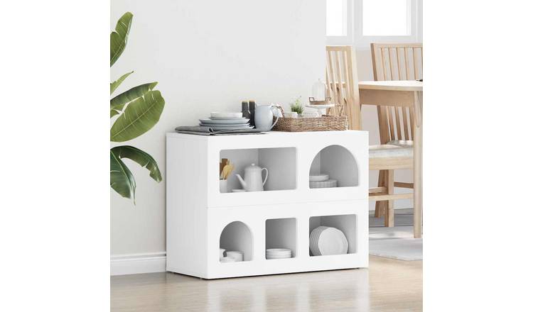 Walplus 5 Shelf Rectangular Sideboard - White - 80.5 x 35 x 59 cm