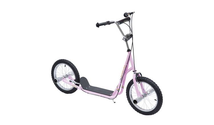 HOMCOM 5 Years Plus 16 Inch Adjustable Dual Brake Stunt Scooter – Pink