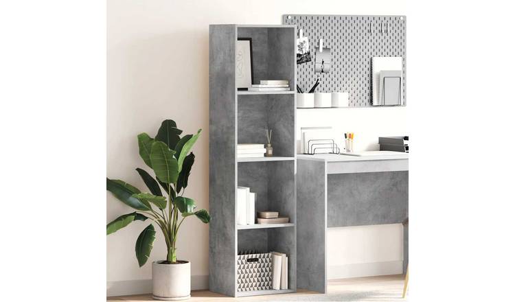 Walplus Engineered Wood Bookcase - Stone Grey - 40 x 30 x 152 cm