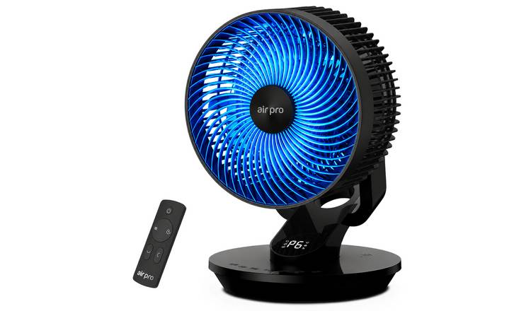 Air Pro 10in Desk Fan SmartVoice with Remote control & 12H Timer - Black