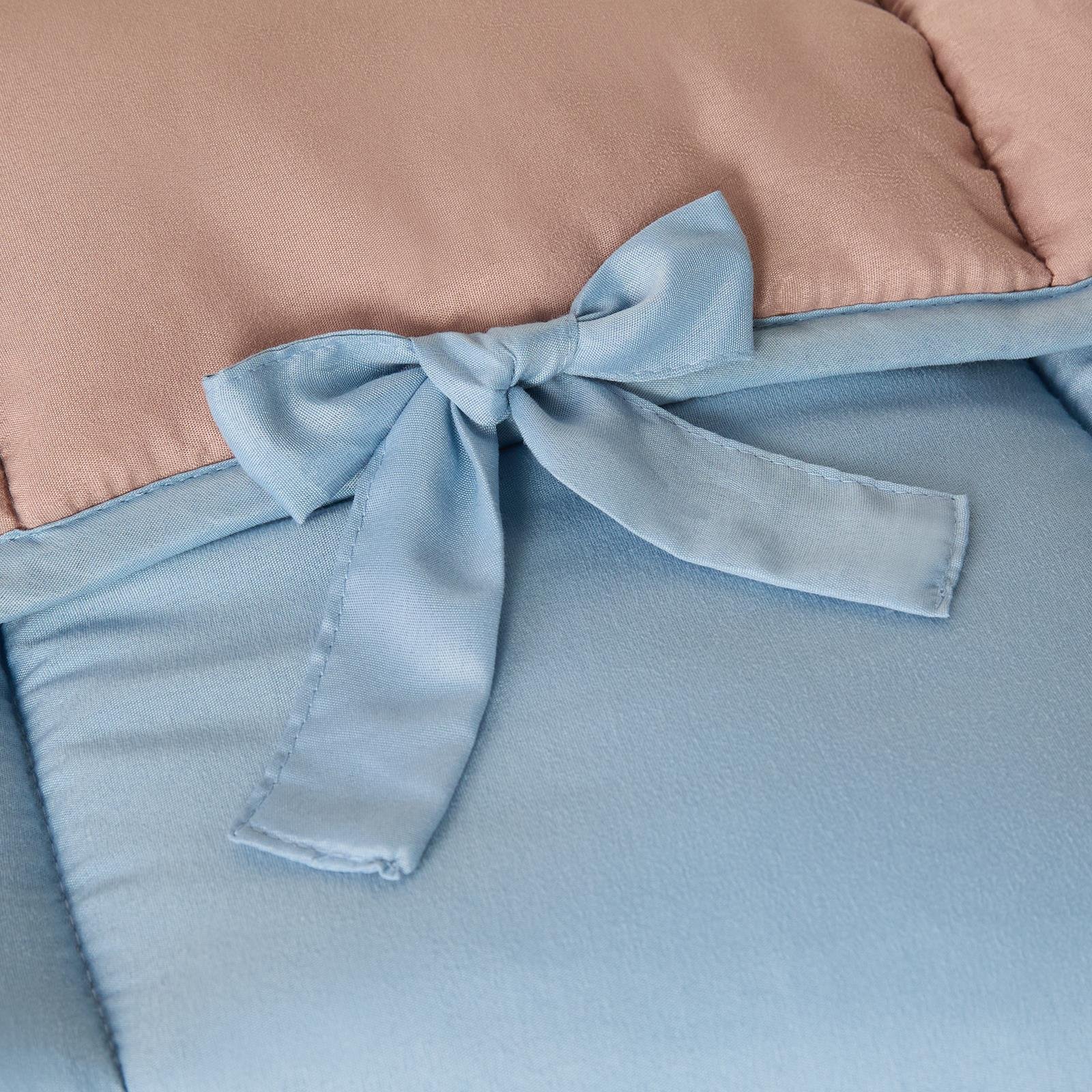 OHS Bow Corner Coverless 7.5 Tog Blue Natural Duvet Set - Double - Image 5