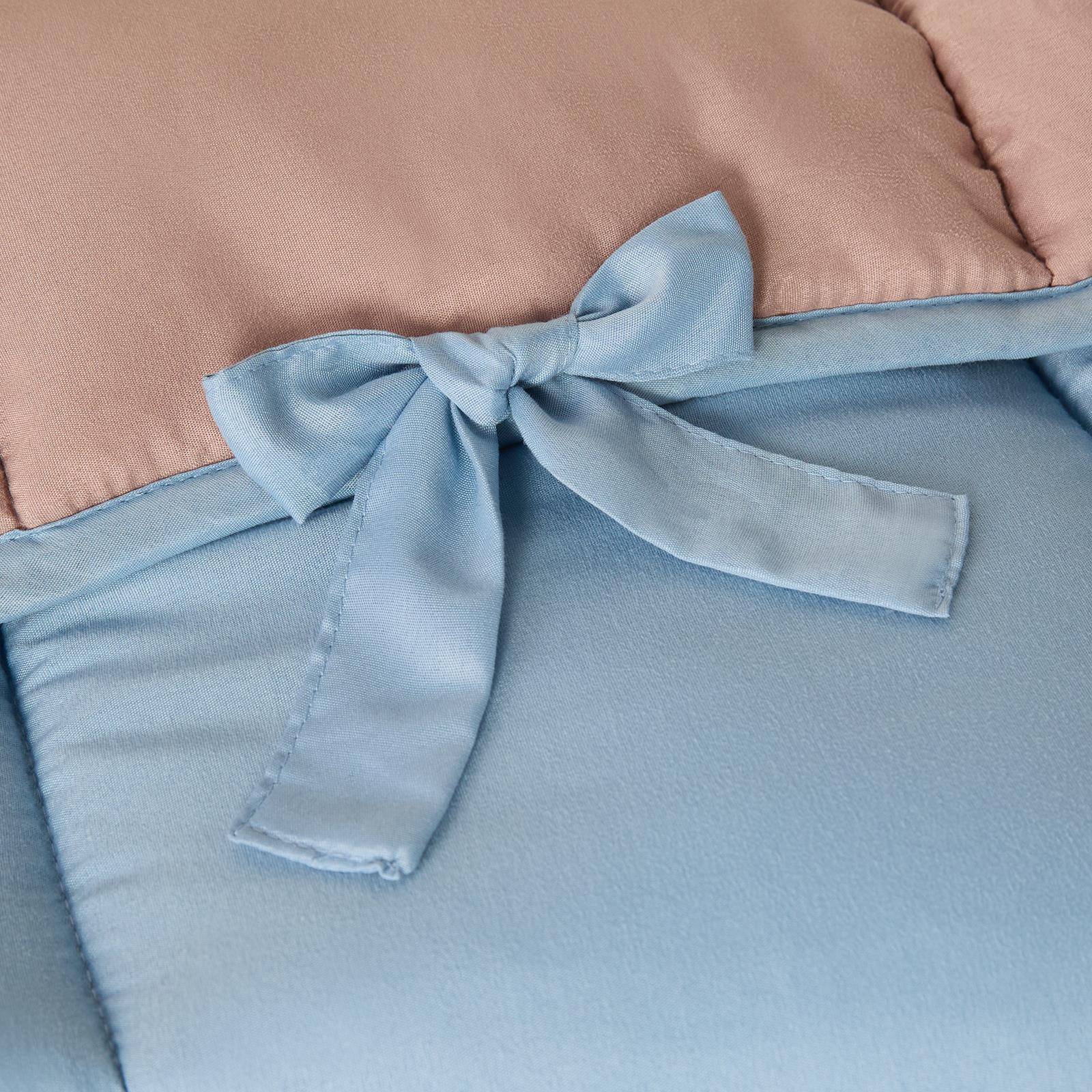 OHS Bow Corner Coverless 7.5 Tog Blue Natural Duvet Set - Double - Image 5