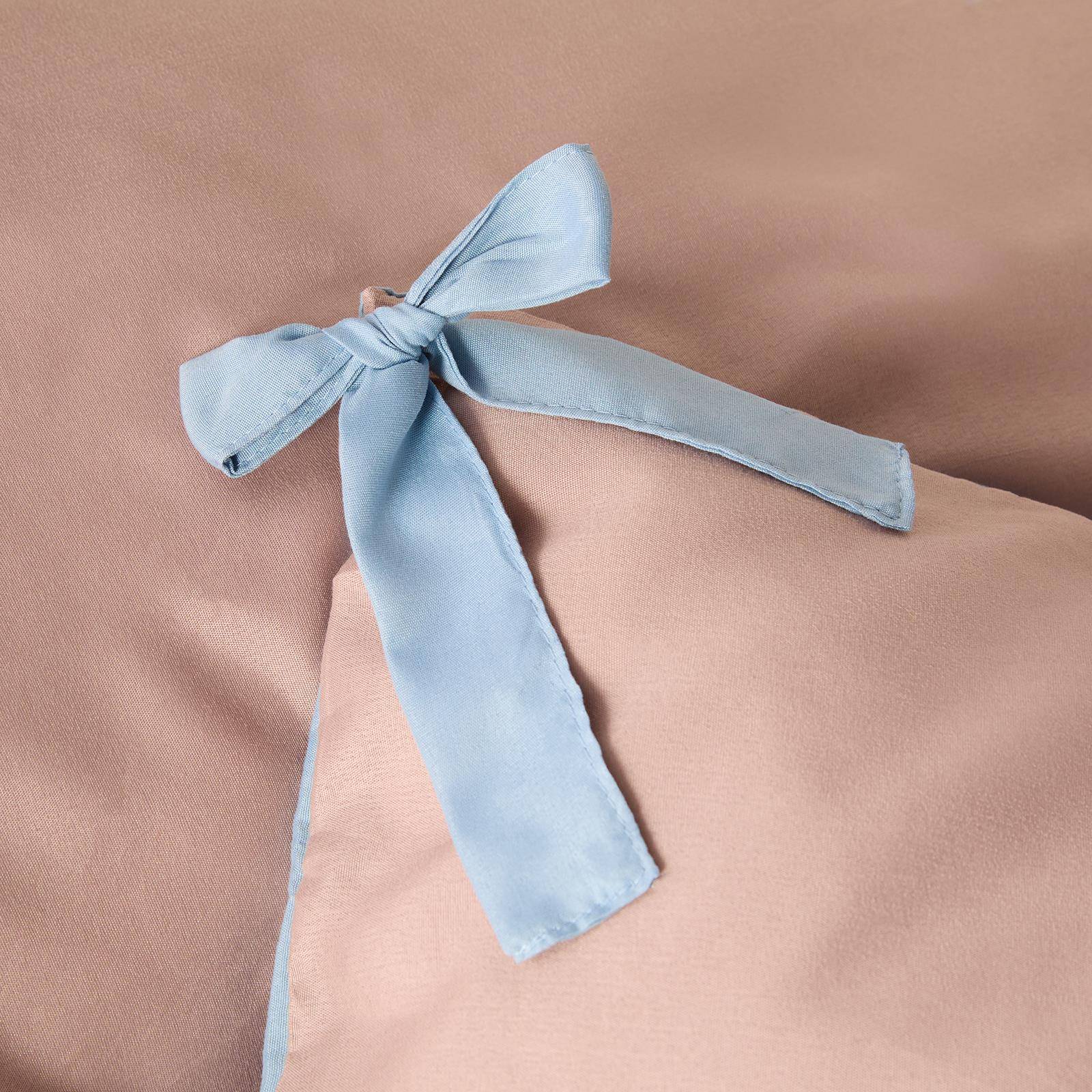 OHS Bow Corner Coverless 7.5 Tog Blue Natural Duvet Set - Double - Image 6