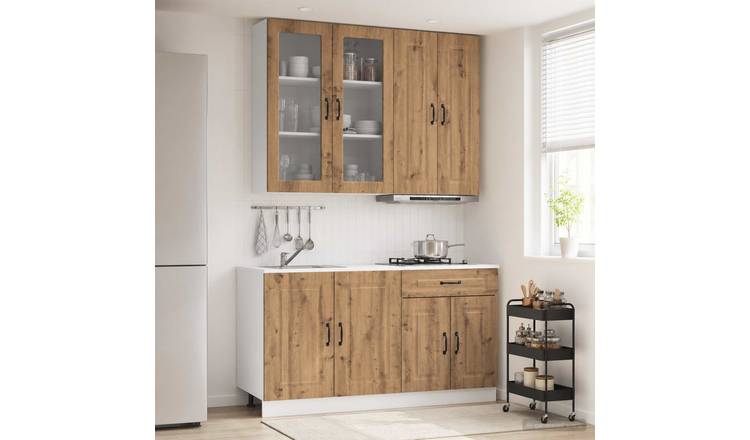 Walplus 4 Piece Engineered Wood Kitchen Unit Set - Artisan Oak