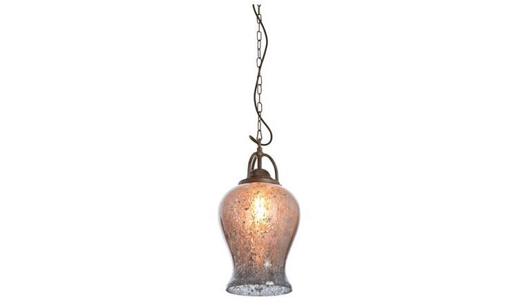 Orsina Terina Antique Finish Mirrored Glass Pendant Light - Silver