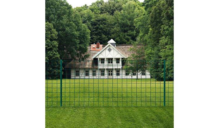 Walplus Pvc-coated Steel Euro Fence - Green - 20 x 1.2m/100 x 100 mm