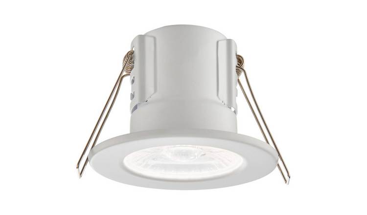 Loops Direct Matt White Steel and Acrylic Recessed Downlight - Cool White