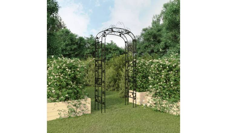 Walplus Steel Garden Arch - Black - 116 x 45 x 240 cm