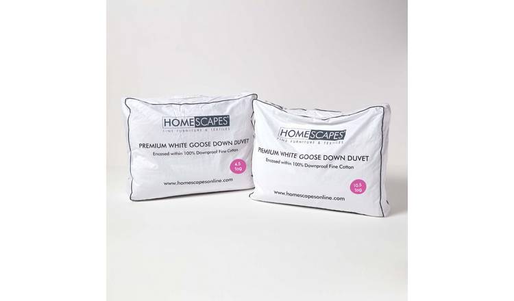 Homescapes Premium Goose Down 15 Tog All Season Duvet Set - Single