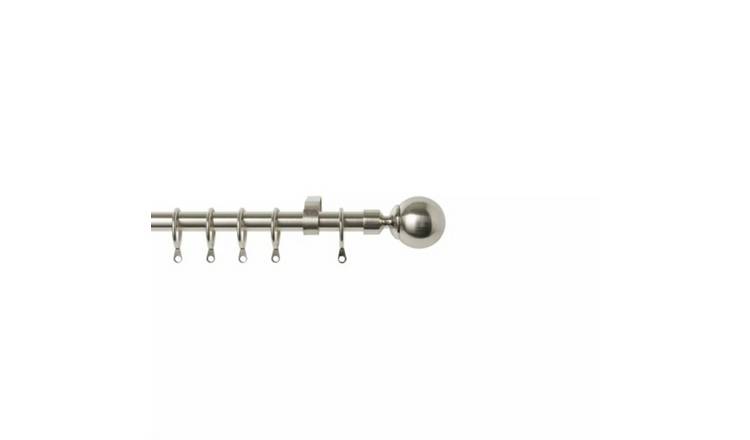 New Edge Blinds 16-19mm Silver Extendable Ball Curtain Pole - 170cm - 300cm