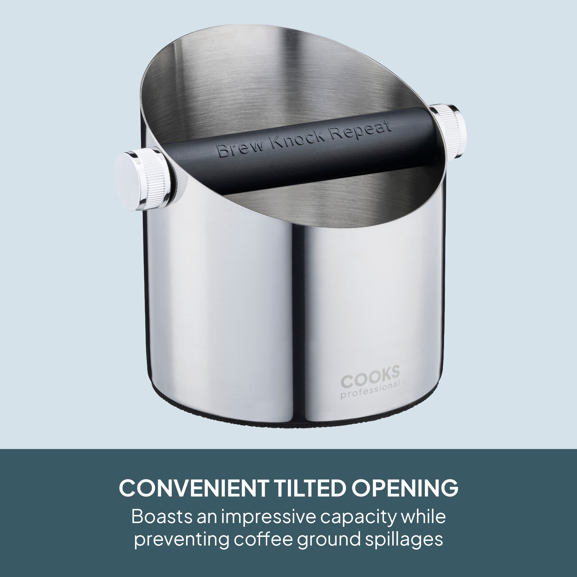 Cooks Professional Steel Espresso Knock Box - Silver - Image 5