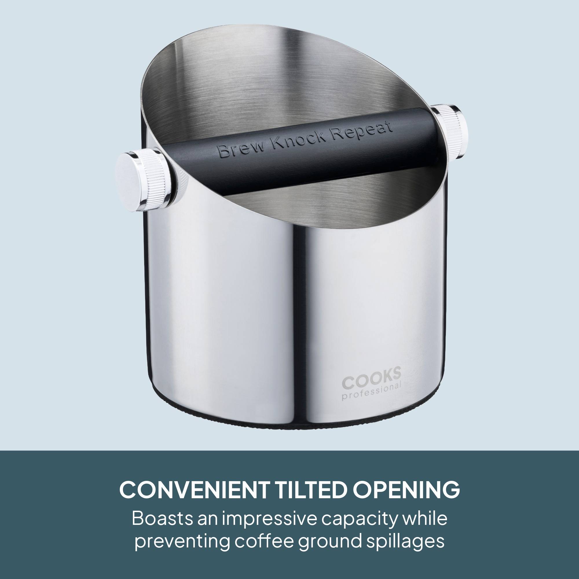 Cooks Professional Steel Espresso Knock Box - Silver - Image 5