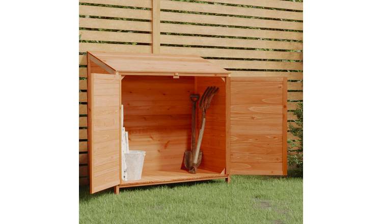 Walplus Wood Garden Shed Solid Fir - Brown - 102 x 52 x 112 cm