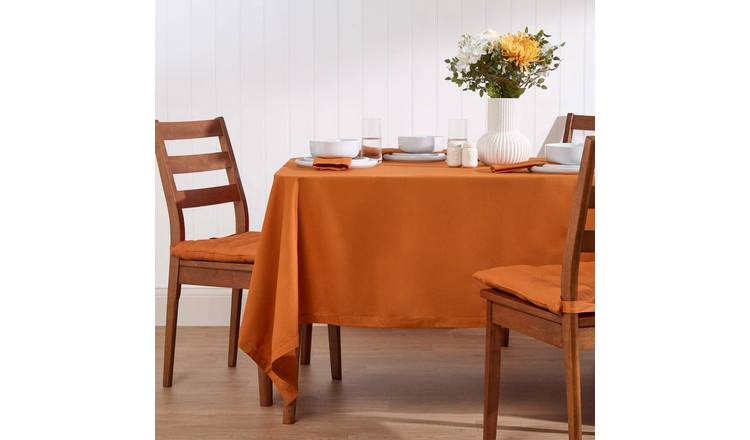 Homescapes Cotton Tablecloth - 178 x 300 cm - Burnt Orange