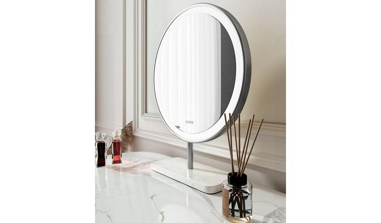 CARME Home Gia Small Touch Sensor LED Makeup Mirror with Lights - Silver
